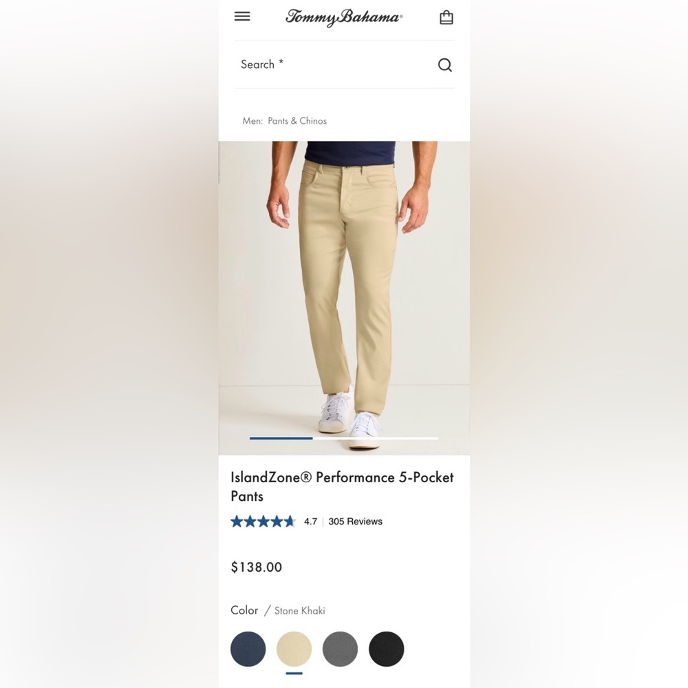 Tommy Bahama IslandZone Performance 5 Pockets Pants